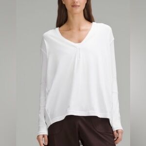 Lululemon Back In Action Long Sleep V-neck White